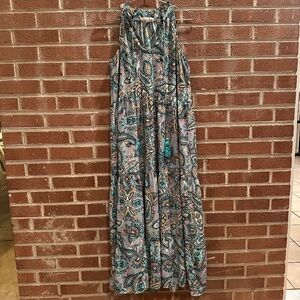 Harlow & Rose Women's M Paisley Halter Maxi Dress Boho Festival Summer Beachwear